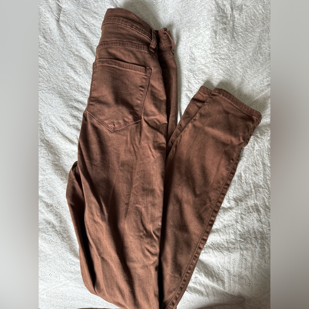 FNOVA BROWN DENIM SKINNY JEANS